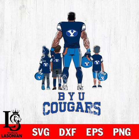 BYU Cougars 4 Father and son Rugby SVG DXF EPS PNG FILE,NCAA SVG, Father day Digital Download,Instant Download, Silhouette