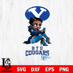 BYU Cougars Beauty Black Fan Girl Football, Svg Eps Dxf Png File, Digital Download