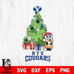 BYU Cougars Bluey Chilli Christmas Tree Svg Eps Dxf Png File, Digital Download