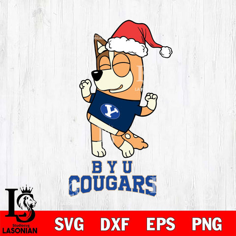 BYU Cougars Bluey Chilli Happy Christmas Svg Eps Dxf Png File, Digital Download