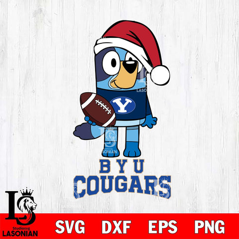 BYU Cougars Bluey Christmas Svg Eps Dxf Png File, Digital Download