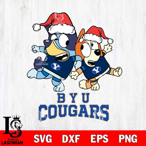 BYU Cougars Bluey Christmas Holiday Svg Eps Dxf Png File, Digital Download