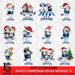 BYU Cougars Bluey Christmas NCAA Bundle 12 Cricut File Cut Files , Bluey Cricut , Christmas Svg , Bluey svg , Digital Download, dxf eps png pdf file