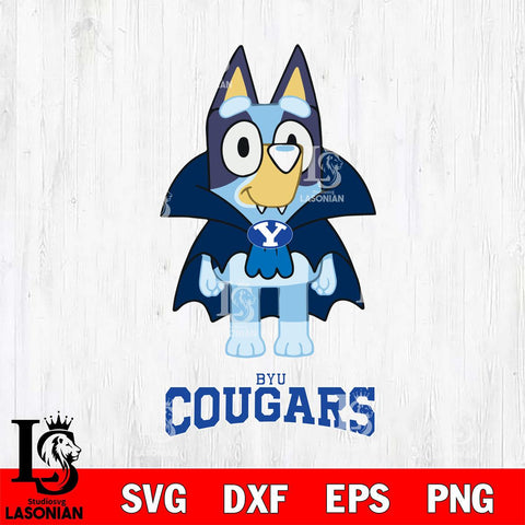 BYU Cougars Bluey Dracula Halloween Svg Eps Dxf Png File, Digital Download, Instant Download