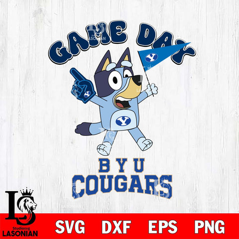 BYU Cougars Bluey Game Day Svg Eps Dxf Png File, Digital Download, Instant Download