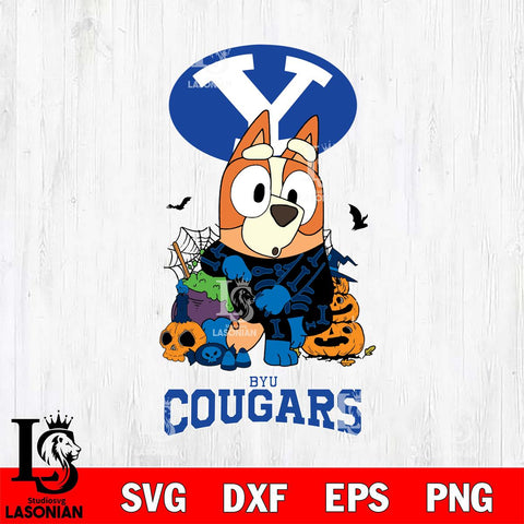 BYU Cougars Bluey Halloween NCAA Svg Eps Dxf Png File, Digital Download, Instant Download