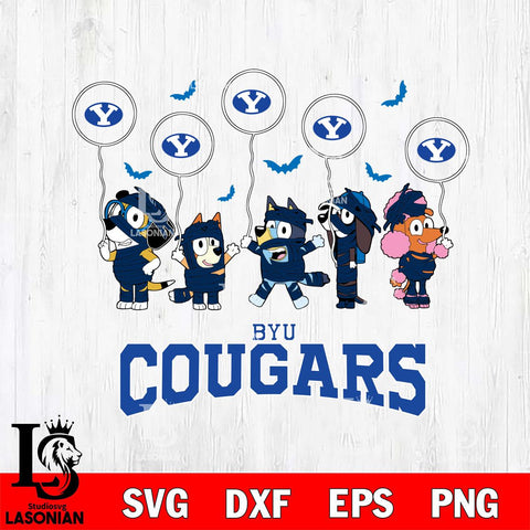 BYU Cougars Bluey Halloween Spooky Svg Eps Dxf Png File, Digital Download, Instant Download