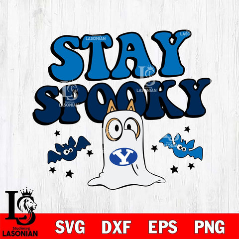 BYU Cougars Bluey Halloween Stay Spooky Svg Eps Dxf Png File, Digital Download, Instant Download