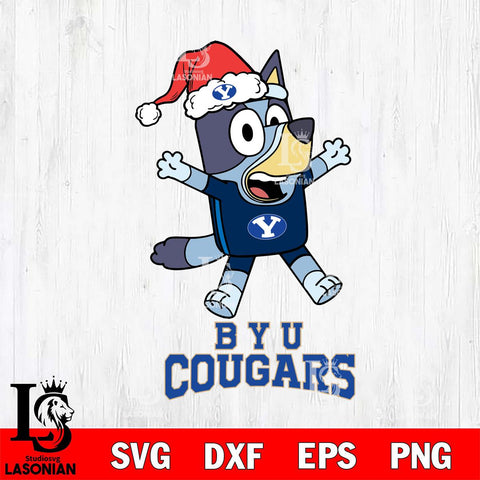 BYU Cougars Bluey Happy Christmas Svg Eps Dxf Png File, Digital Download