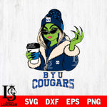 BYU Cougars Boujee Grinch Girls Christmas Cut Files Cricut, Svg Dxf Eps Png file, Digital download , Silhouette