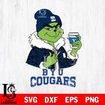 BYU Cougars Boujee Grinch Leopard Christmas Cut Files Cricut, Svg Dxf Eps Png file, Digital download , Silhouette