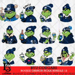 BYU Cougars Boujee Grinch NCAA Bundle 12 SVG Eps Dxf Png File, Digital Download, Instant Download