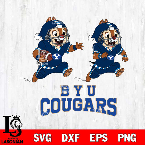 BYU Cougars Chip & Dale Football Cricut,Christmas SVG DXF EPS PNG FILE, NCAA Digital Download,Instant Download, Silhouette