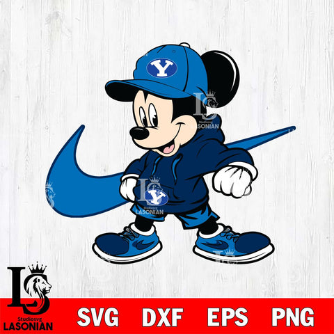 BYU Cougars Cool Mickey Mouse Svg Eps Dxf Png File, NCAA svg, Digital Download, Instant Download