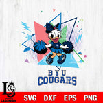 BYU Cougars Cute Daisy Duck Cheerleader SVG DXF EPS PNG FILE, NCAA File Cut,Digital Download,Instant Download