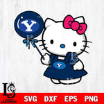 BYU Cougars Cute Hello Kitty 2 Svg Eps Dxf Png File, Digital Download, Instant Download