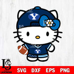 BYU Cougars Cute Hello Kitty Football 10 Svg Eps Dxf Png File, NCAA svg, Digital Download, Instant Download