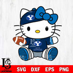 BYU Cougars Cute Hello Kitty Football 11 Svg Eps Dxf Png File, NCAA svg, Digital Download, Instant Download