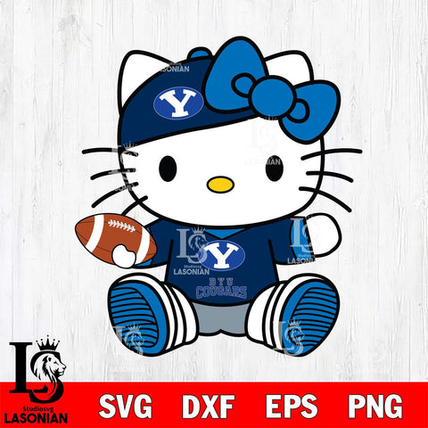 BYU Cougars Cute Hello Kitty Football 11 Svg Eps Dxf Png File, NCAA svg, Digital Download, Instant Download