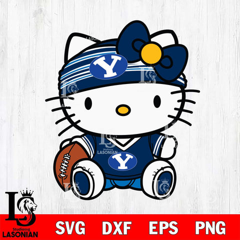 BYU Cougars Cute Hello Kitty Football 12 Svg Eps Dxf Png File, NCAA svg, Digital Download, Instant Download