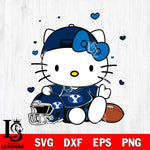 BYU Cougars Cute Hello Kitty Football Svg Eps Dxf Png File, NCAA svg, Digital Download, Instant Download