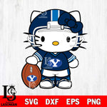BYU Cougars Cute Hello Kitty Football 3 Svg Eps Dxf Png File, NCAA svg, Digital Download, Instant Download