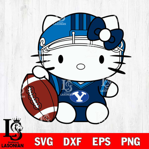 BYU Cougars Cute Hello Kitty Football 5 Svg Eps Dxf Png File, NCAA svg, Digital Download, Instant Download