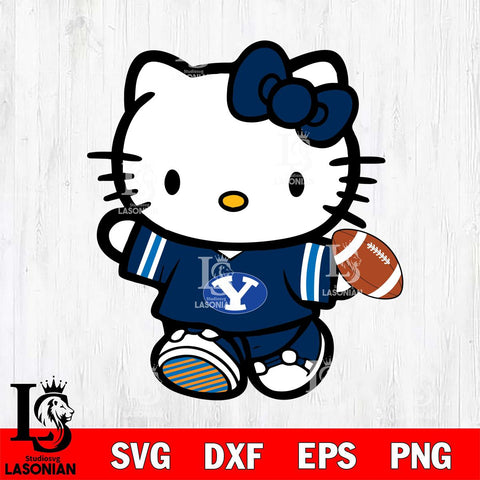 BYU Cougars Cute Hello Kitty Football 7 Svg Eps Dxf Png File, NCAA svg, Digital Download, Instant Download