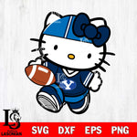 BYU Cougars Cute Hello Kitty Football 9 Svg Eps Dxf Png File, NCAA svg, Digital Download, Instant Download