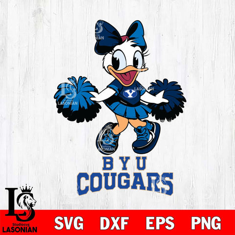 BYU Cougars Daisy Duck Cheerleader Disney, Svg Eps Dxf Png File, Digital Download