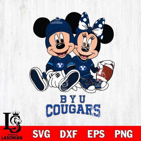 BYU Cougars Disney Mickey And Minnie Football Svg Eps Dxf Png File, NCAA svg , Digital Download , Instant Download, Cricut File