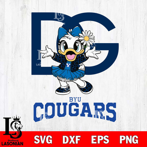 BYU Cougars Dolce And Gabbana Daisy Duck Disney Svg Eps Dxf Png File, Digital Download, Instant Download