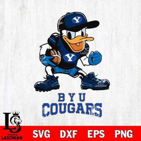 BYU Cougars Donal Duck Disney, Svg Eps Dxf Png File, Digital Download