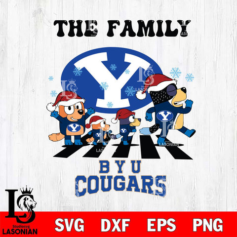 BYU Cougars Family Bluey Christmas Svg Eps Dxf Png File, Digital Download