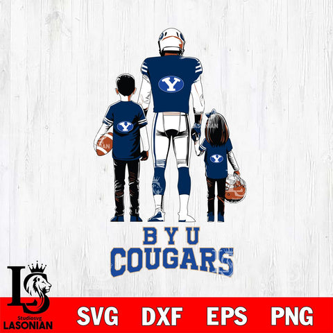 BYU Cougars Father And Child Football SVG DXF EPS PNG FILE,NCAA SVG, Father day Digital Download,Instant Download, Silhouette