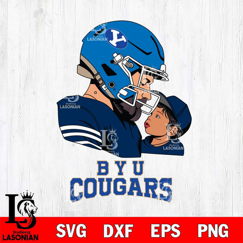 BYU Cougars Father And Child Rugby SVG DXF EPS PNG FILE,NCAA SVG, Father day Digital Download,Instant Download, Silhouette