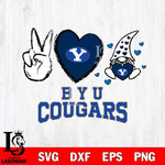 BYU Cougars Gnomes Peace & Love Svg Eps Dxf Png File, Digital Download, Instant Download
