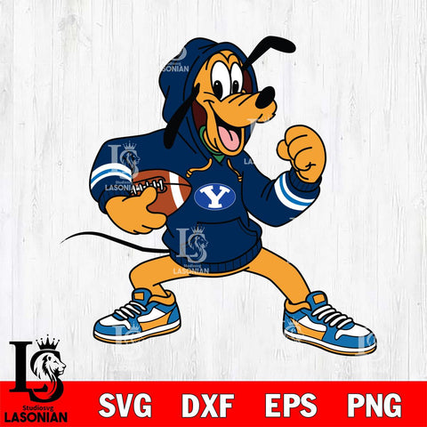 BYU Cougars Goofy Disney Football Christmas File Cut, NCAA SVG DXF EPS PNG FILE, Digital Download , Criucut , Silhouette