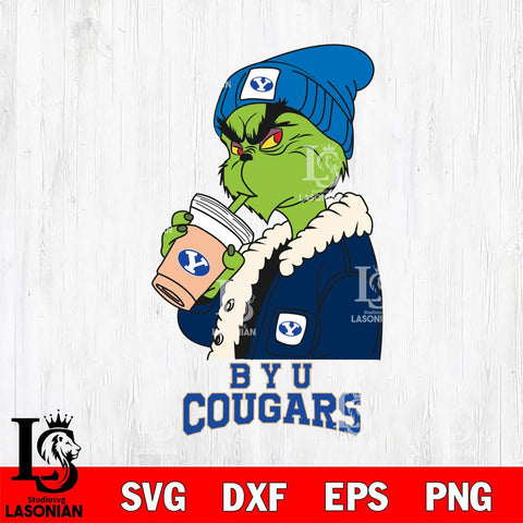 BYU Cougars Grinch Bougie Football Svg Eps Dxf Png File, Digital Download, Instant Download