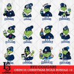 BYU Cougars Grinch Christmas NCAA Bundle 12 Svg Eps Dxf Png File,Cricut files, Digital Download, Instant Download