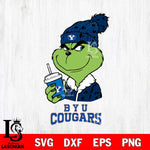 BYU Cougars Grinch Cofffe Christmas Cut Files Cricut, Svg Dxf Eps Png file, Digital download , Silhouette