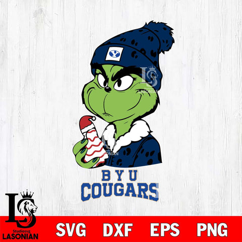 BYU Cougars Grinch Tree Cake Svg Eps Dxf Png File, Digital Download, Instant Download