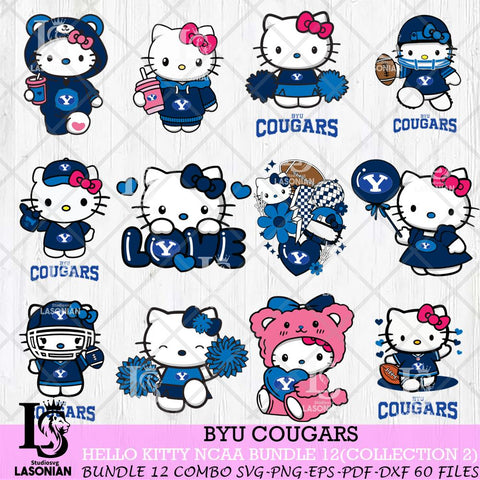 BYU Cougars Hello Kitty Bundle 12 SVG Svg Eps Dxf Png File, Digital Download, Instant Download