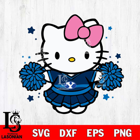 BYU Cougars Hello Kitty Cheerleader 10 Svg Eps Dxf Png File, Digital Download, Instant Download
