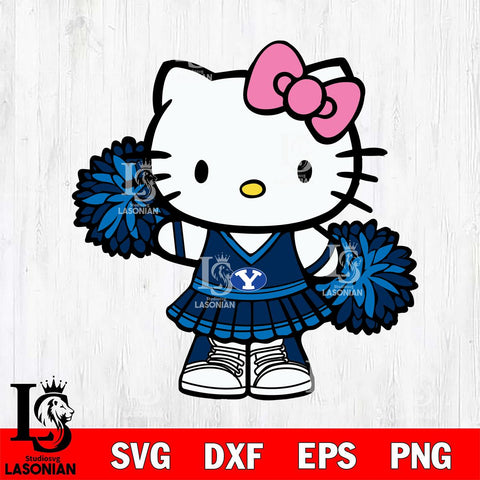 BYU Cougars Hello Kitty Cheerleader 11 Svg Eps Dxf Png File, Digital Download, Instant Download