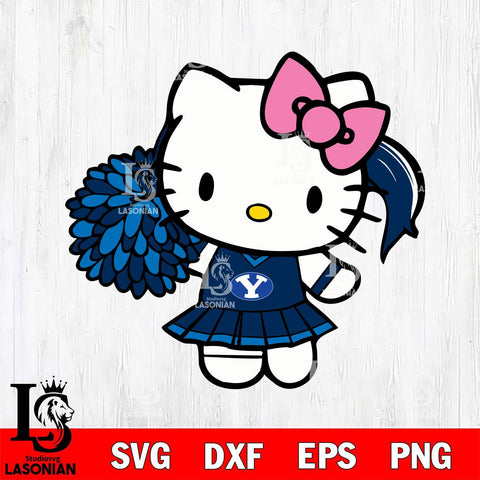 BYU Cougars Hello Kitty Cheerleader 12 Svg Eps Dxf Png File, Digital Download, Instant Download