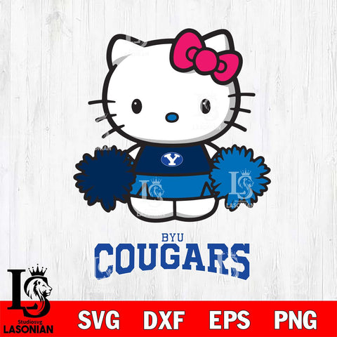 BYU Cougars Hello Kitty Cheerleader 2 Svg Eps Dxf Png File, Digital Download, Instant Download