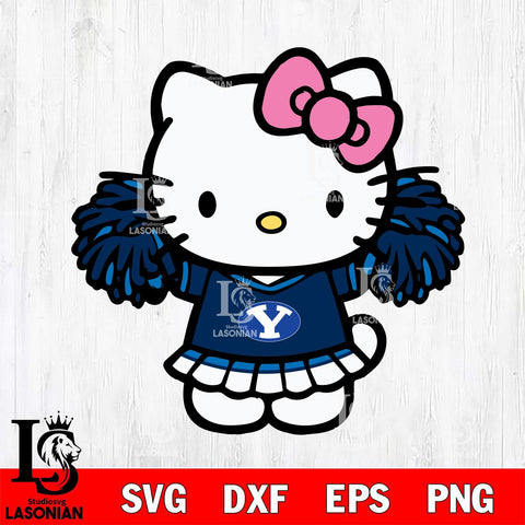 BYU Cougars Hello Kitty Cheerleader 3 Svg Eps Dxf Png File, Digital Download, Instant Download