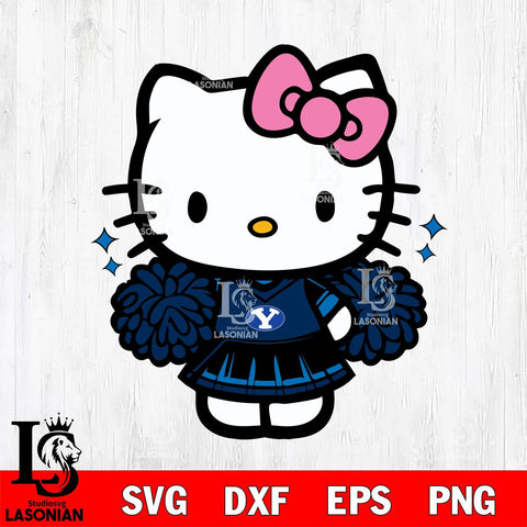 BYU Cougars Hello Kitty Cheerleader Svg Eps Dxf Png File, Digital Download, Instant Download