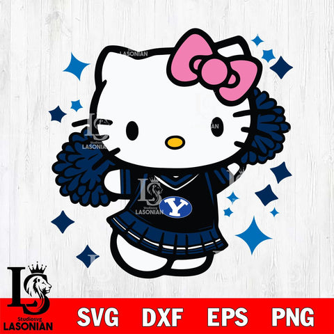 BYU Cougars Hello Kitty Cheerleader 4 Svg Eps Dxf Png File, Digital Download, Instant Download